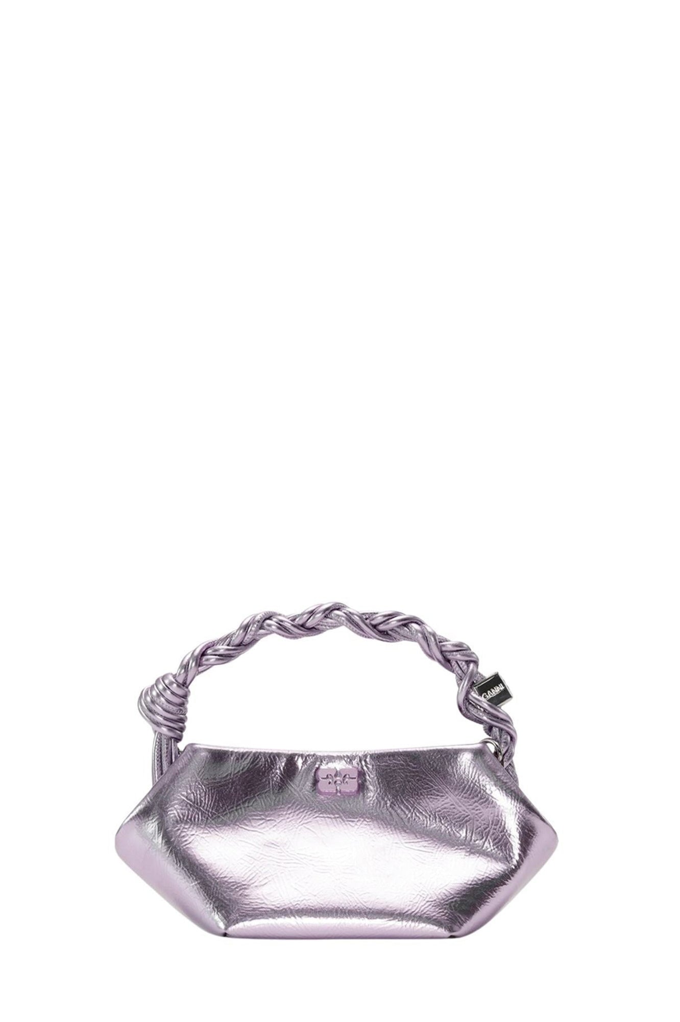 Mini Sac Bou métallisé en cuir - Pink Lavender