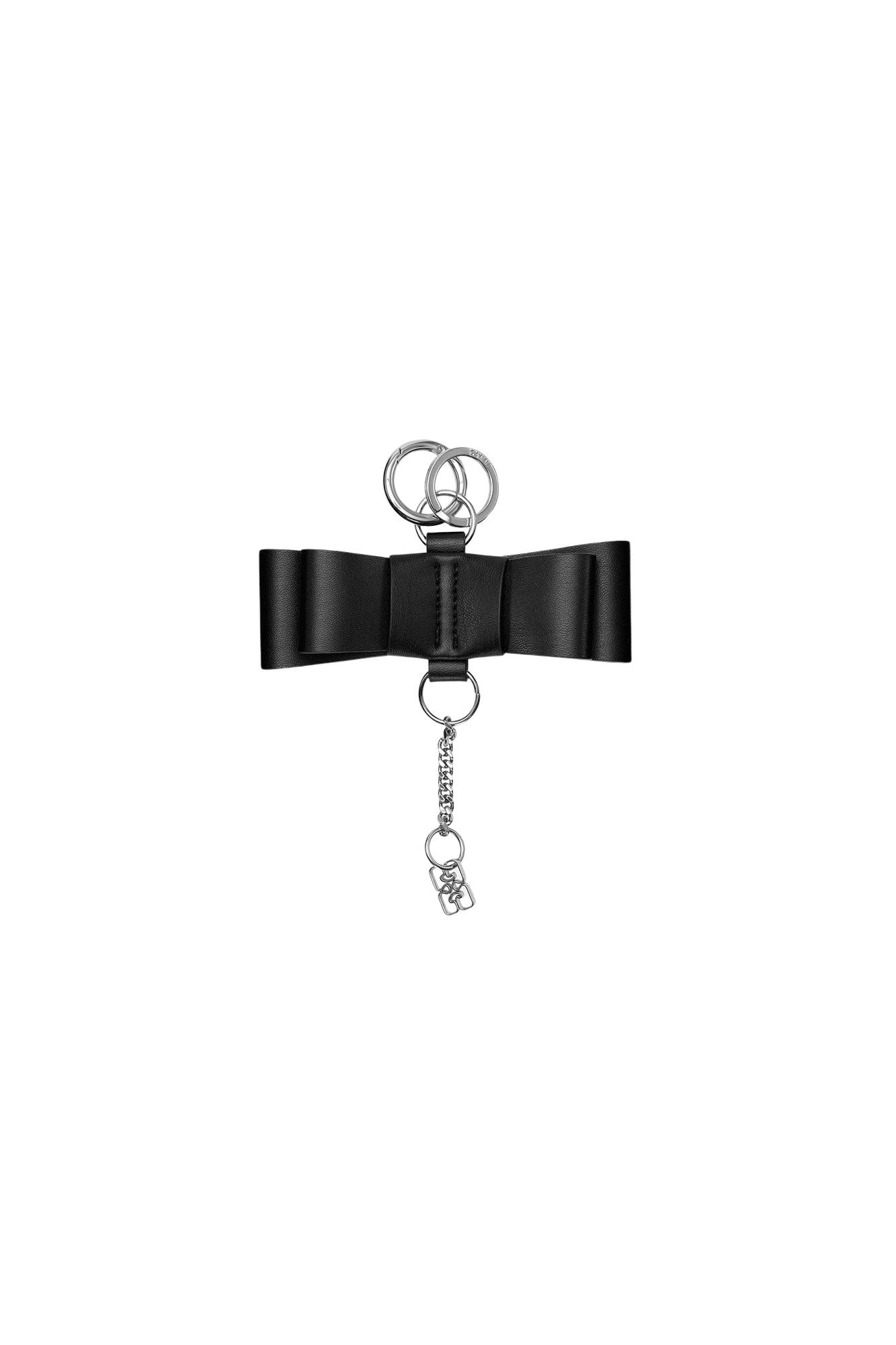 Porte-clés nœud en cuir - Black