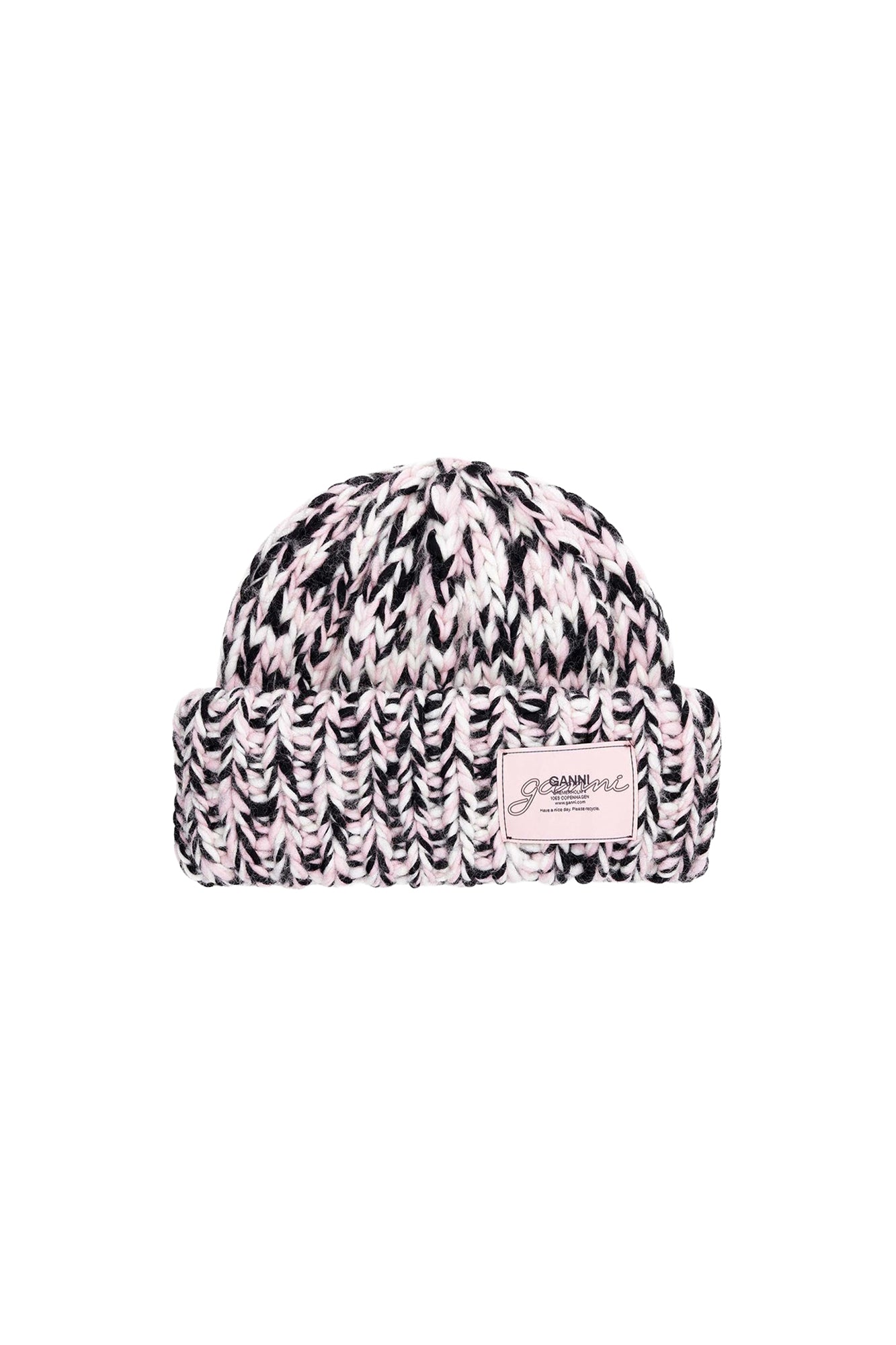 Bonnet graphique en laine - Chalk Pink