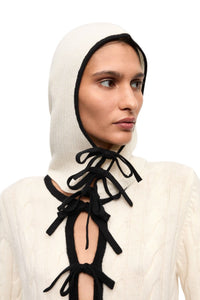 Cagoule en laine et cachemire - Egret