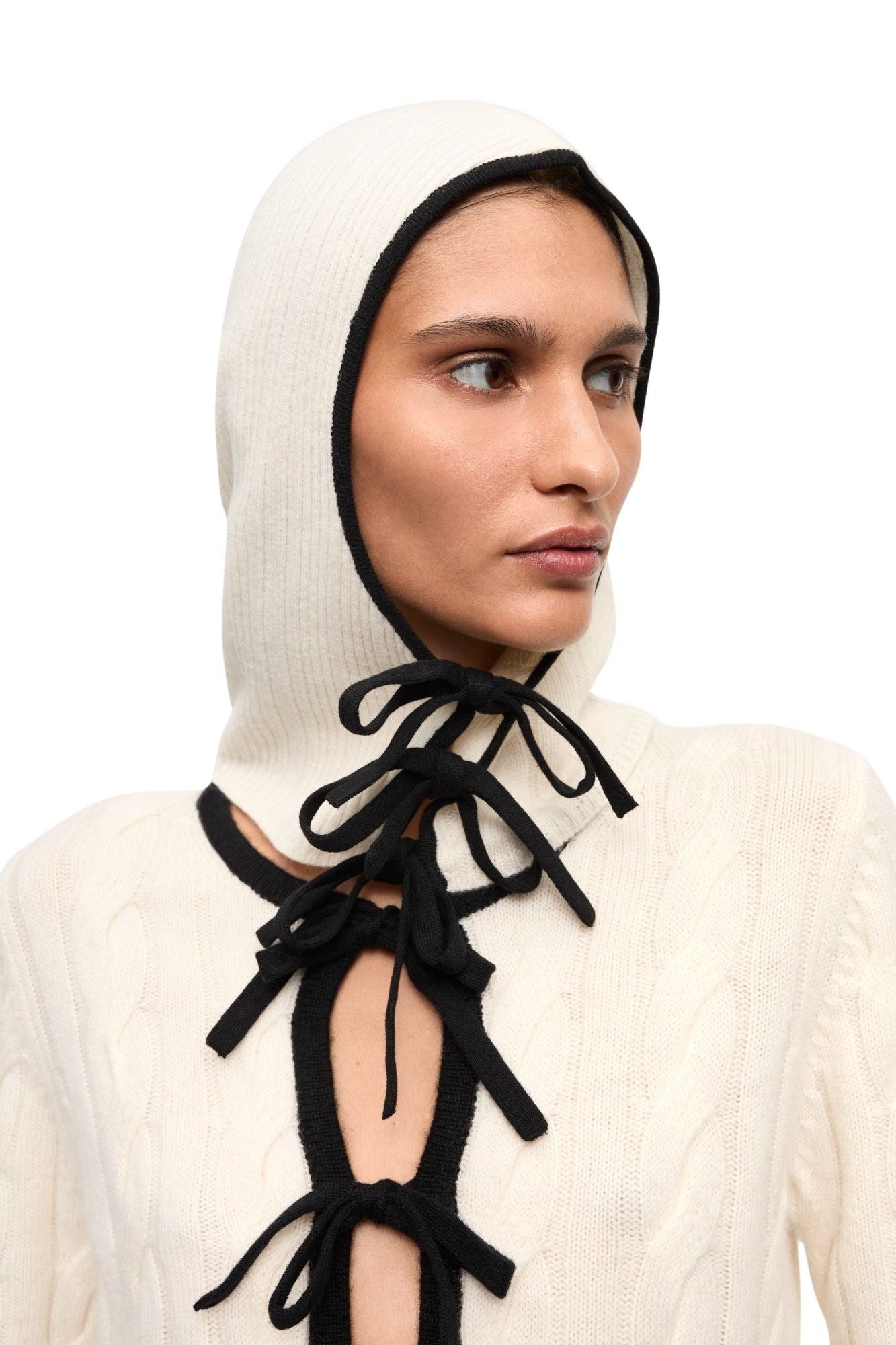Cagoule en laine et cachemire - Egret