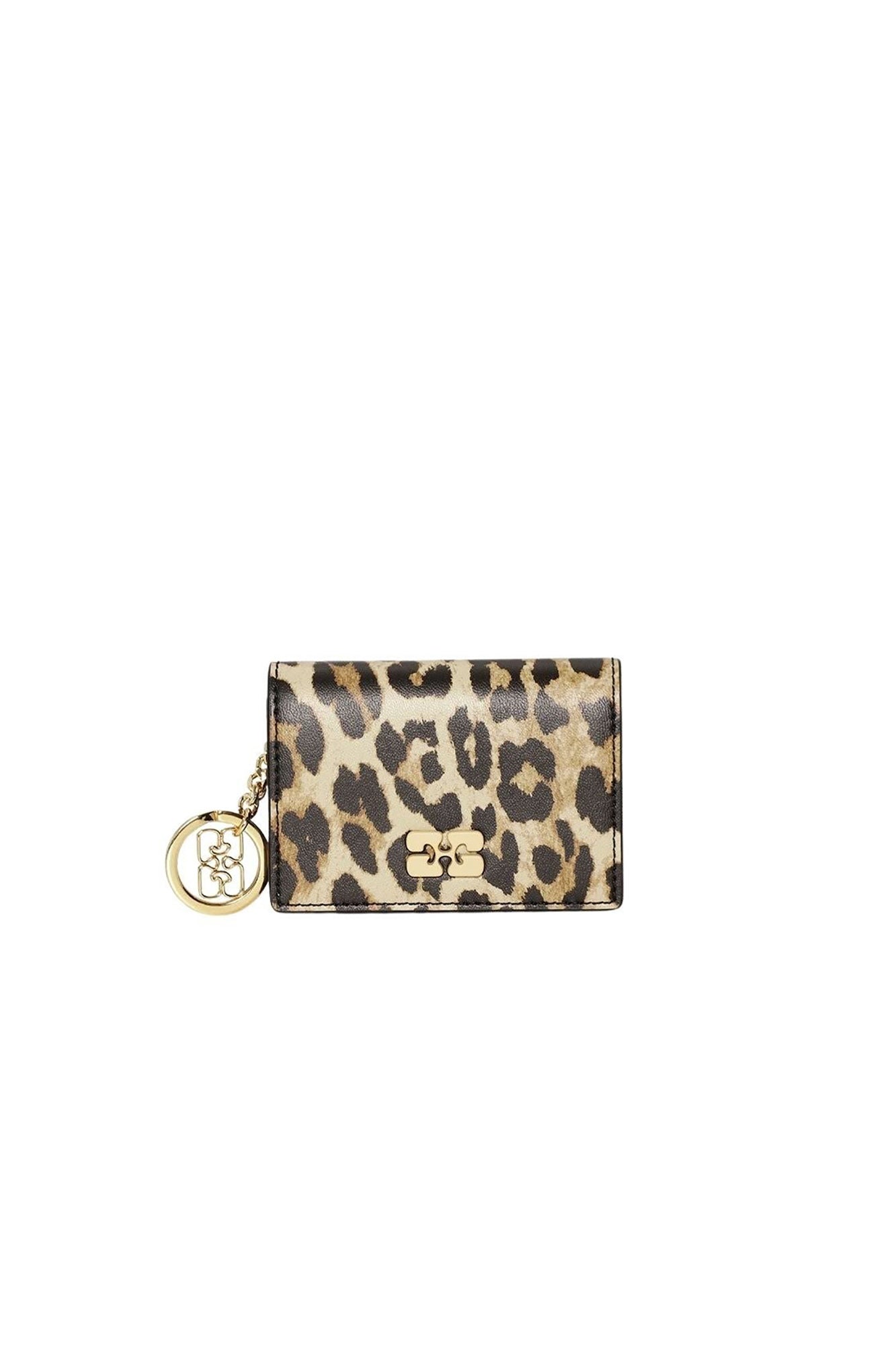 Porte-cartes Bou à rabat imprimé en cuir - Leopard