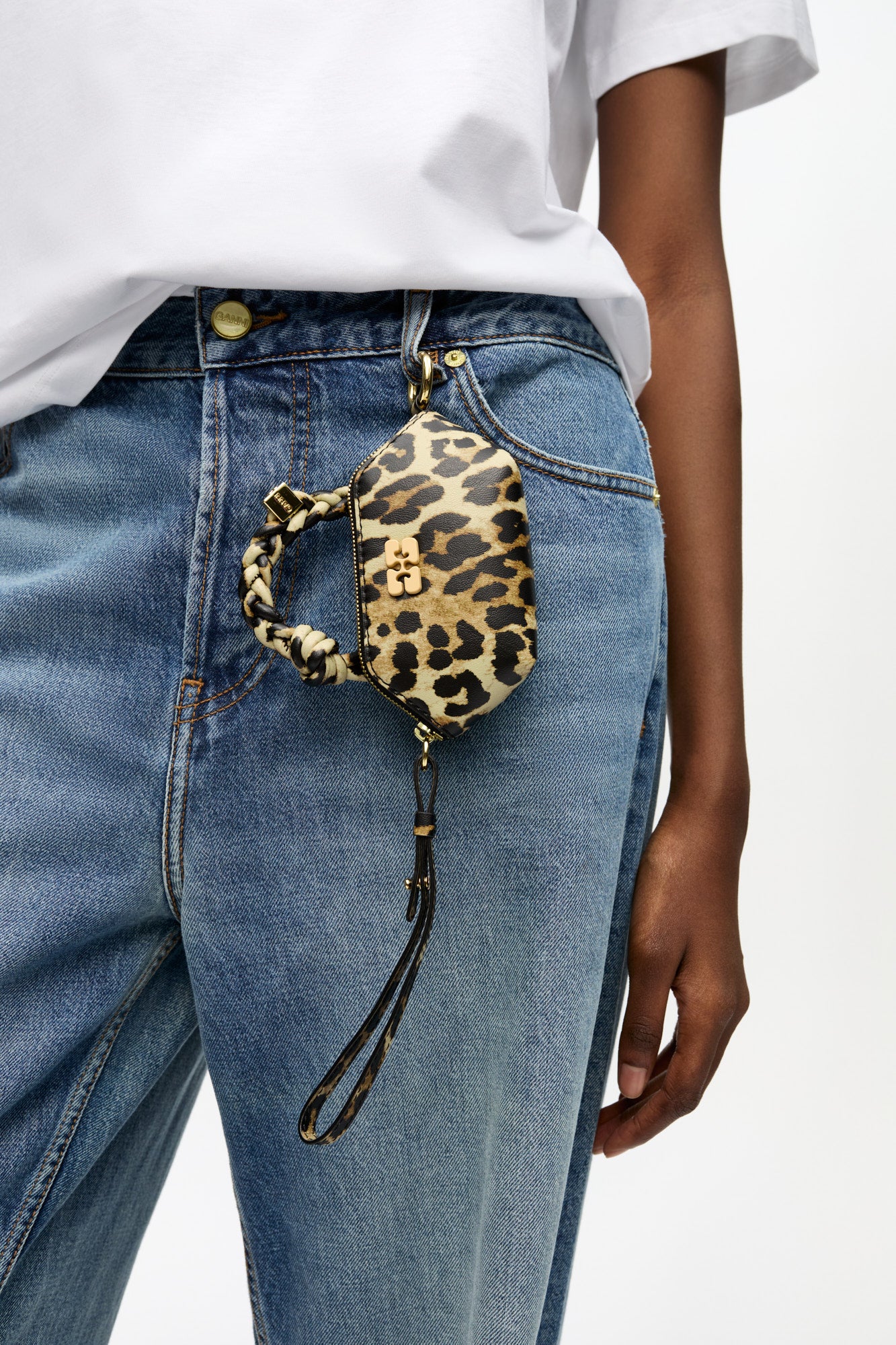 Sac nano Bou en cuir - Leopard
