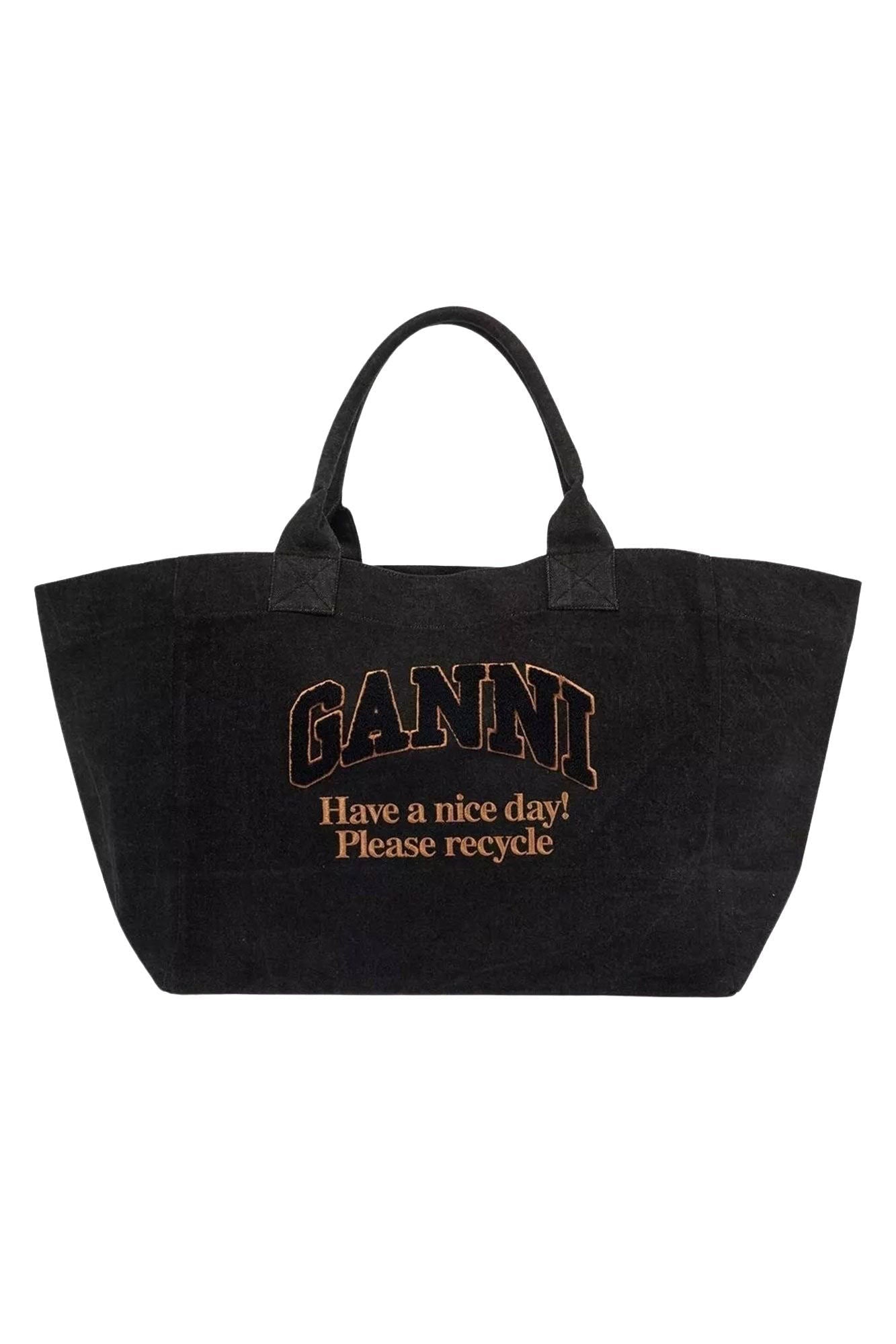Grand sac cabas en denim - Black