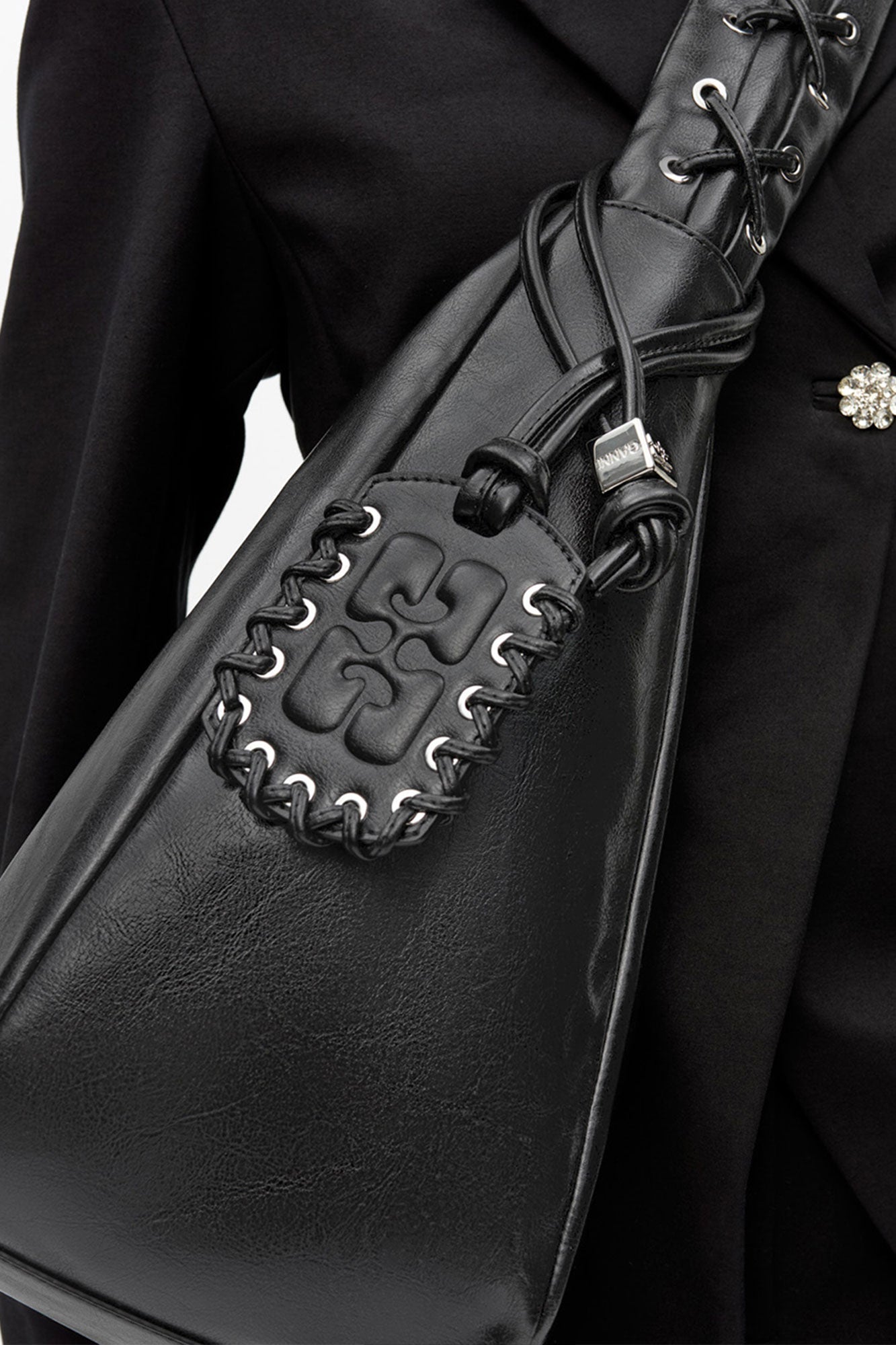 Sac Hobo XXL en cuir - Black