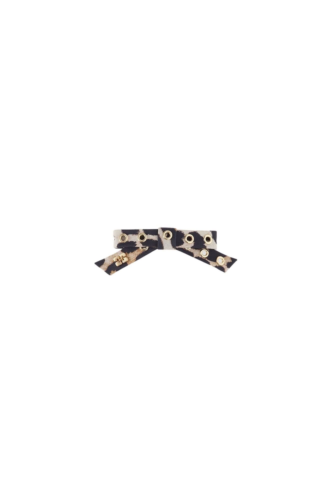 Barrette à nœud et œillets imprimé animal - Leopard