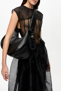 Sac Hobo en cuir - Black