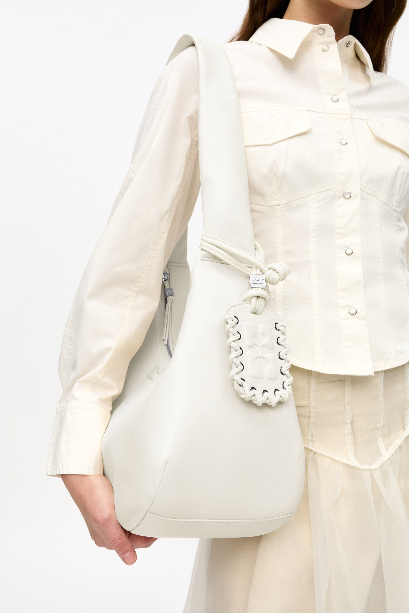 Sac Hobo en cuir - Egret