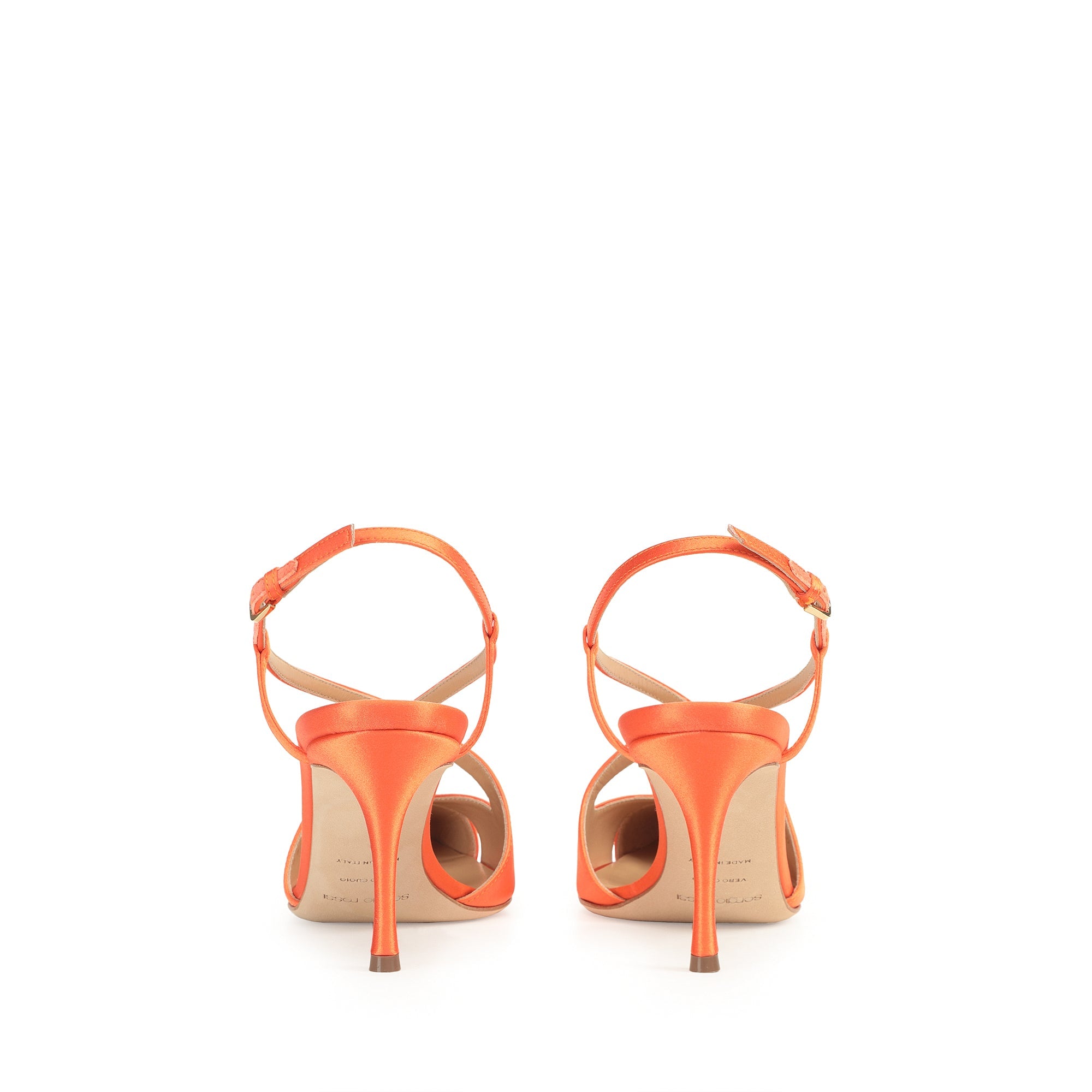 Slingback Bon Ton 90 en soie - Mandarine