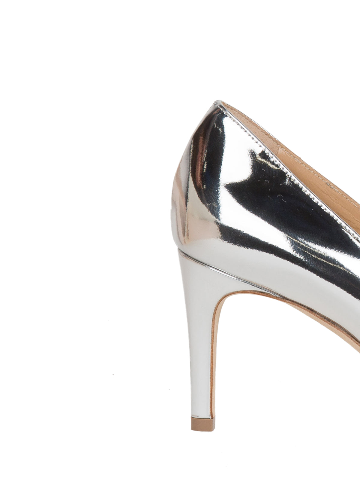 Pointed-toe pumps 75 in leather - Argento