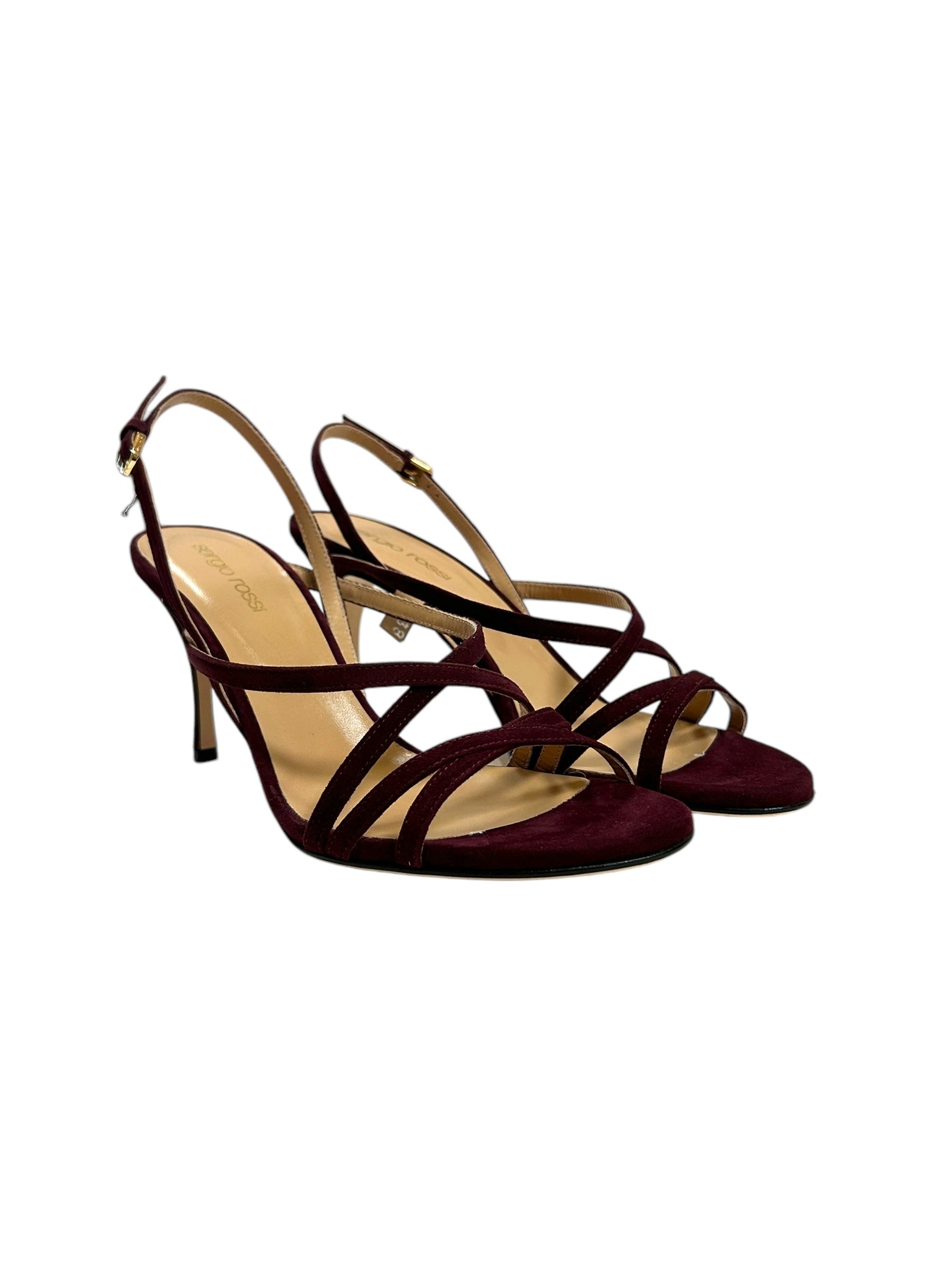 Sandales Lina 75 en daim - Cherry