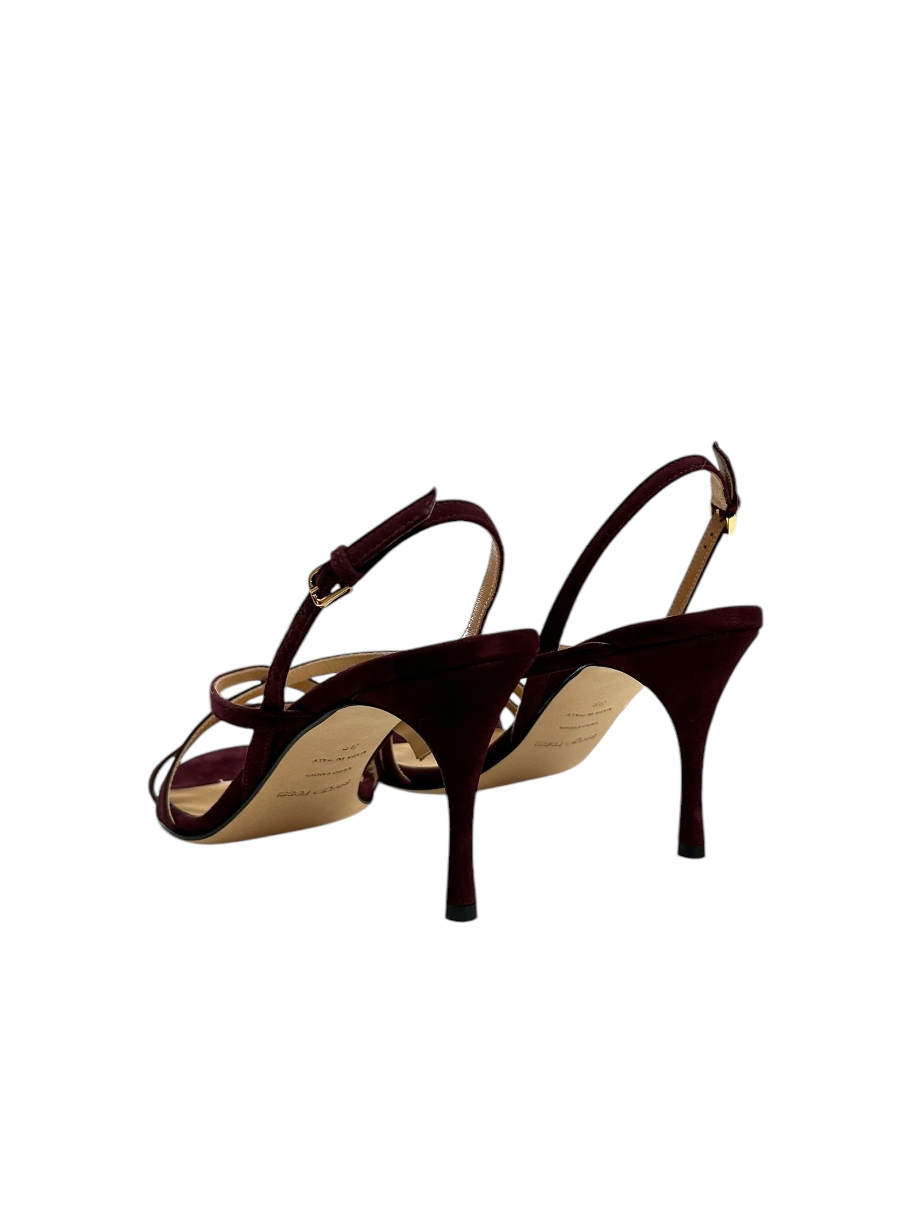 Sandales Lina 75 en daim - Cherry