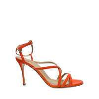 Sandales à talons Bon Ton 90 en cuir - Mandarine