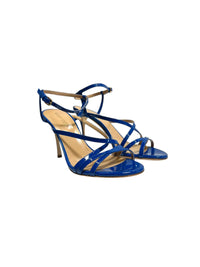 Sandales à talons Bon Ton 90 en cuir - Lapislazzuli