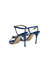 Sandales à talons Bon Ton 90 en cuir - Lapislazzuli