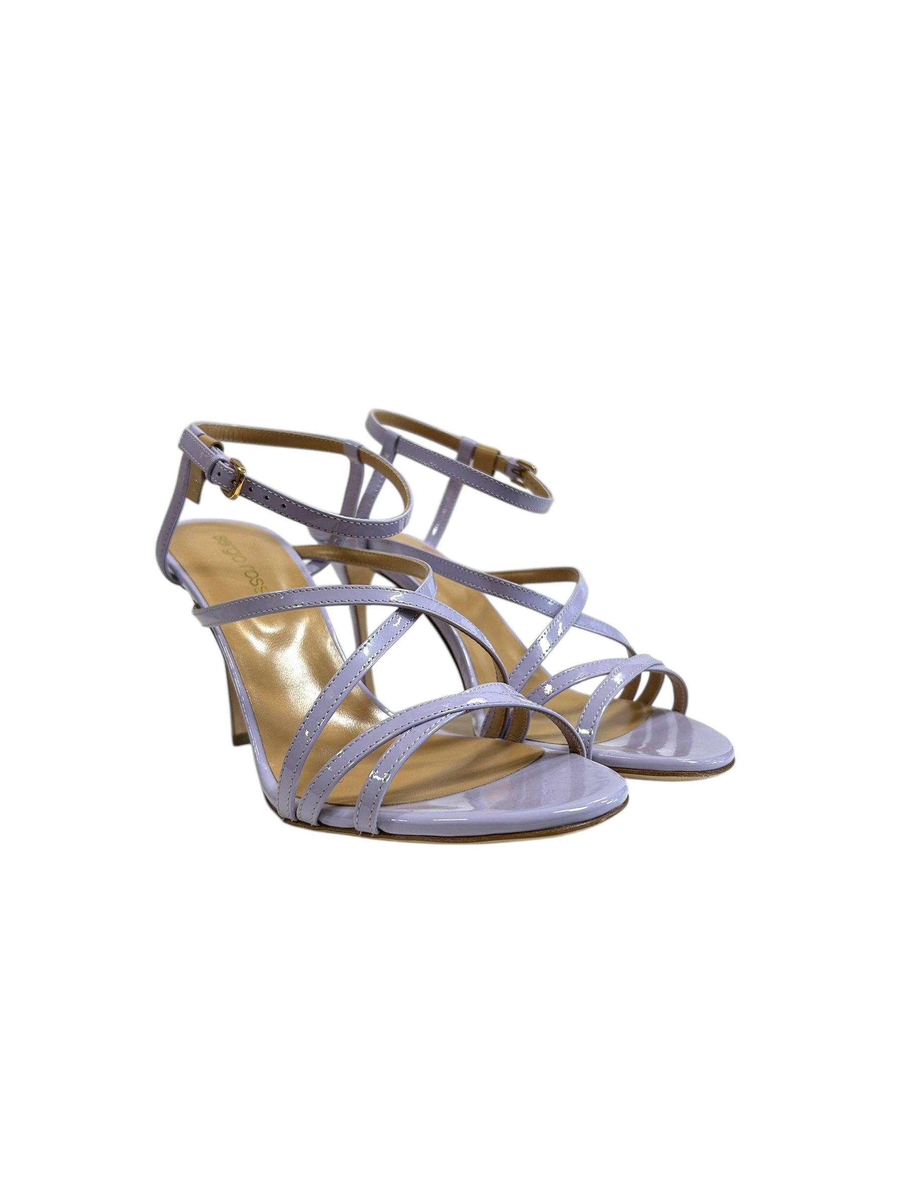 Sandales à talons Bon Ton 90 en cuir - Wisteria