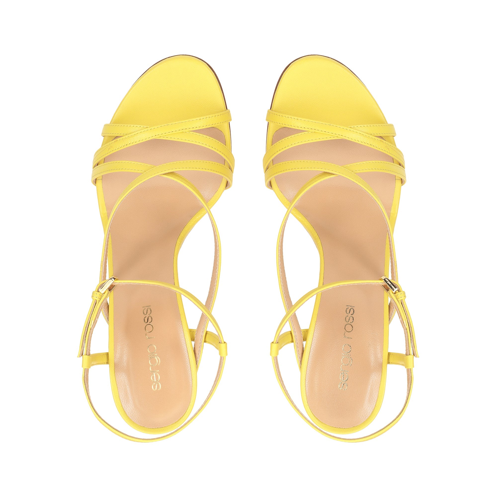 Sandales Bon Ton 90 en cuir - Citron