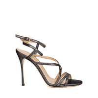 Sandales à talons 90 brides multiples en cuir - Antracite