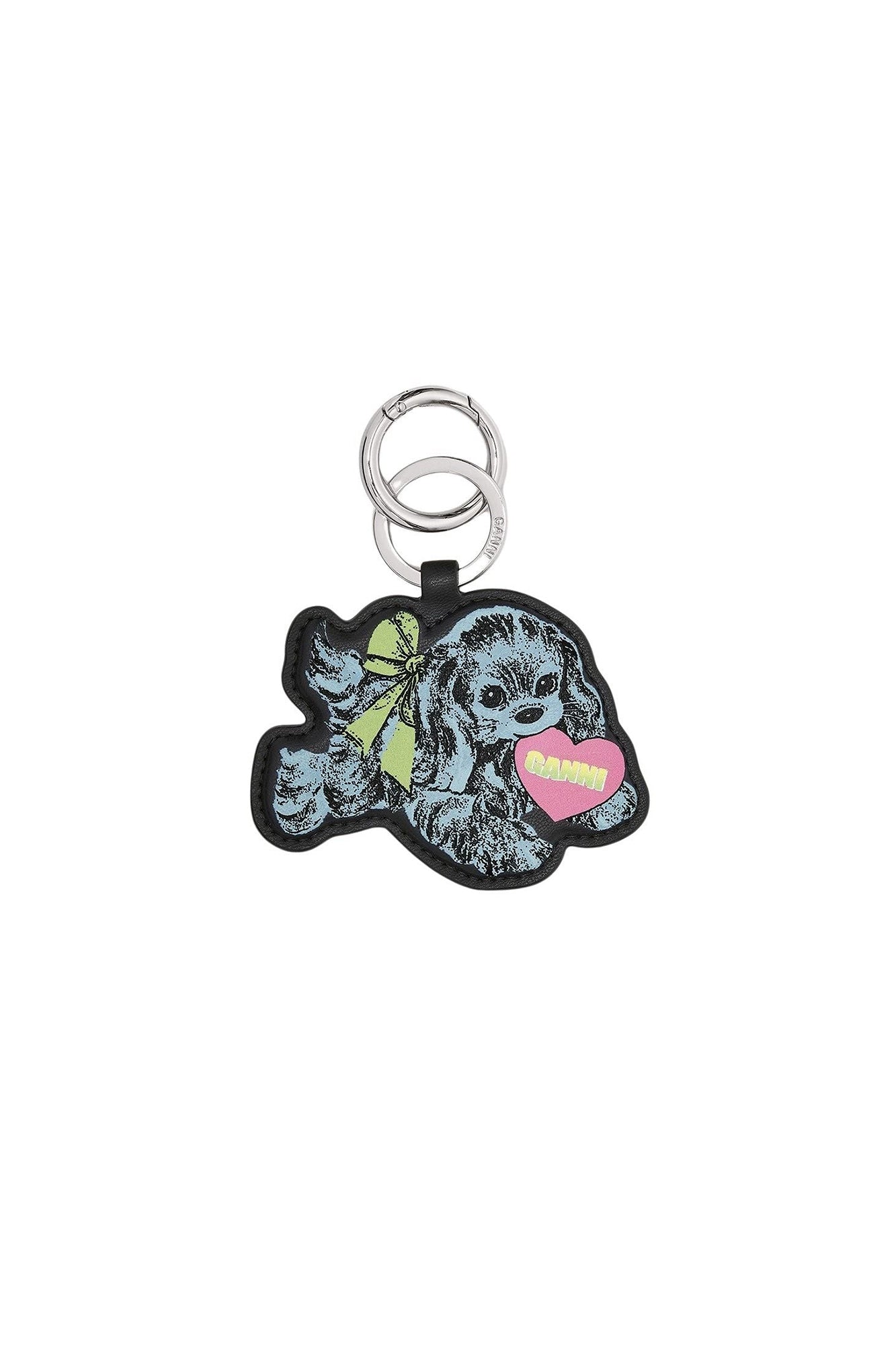 Porte-clés Puppy en cuir - Baby Blue