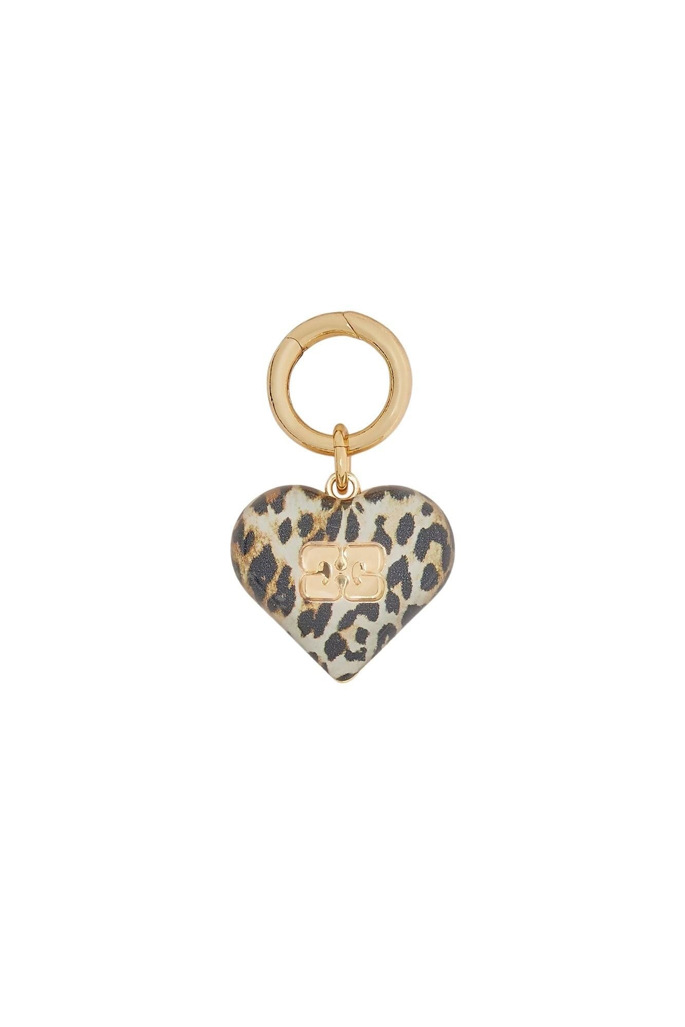 Charm Bou en forme de cœur animal - Leopard