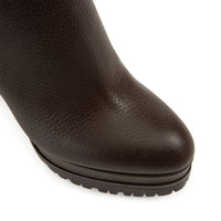 130 platform boots in leather - Fondente