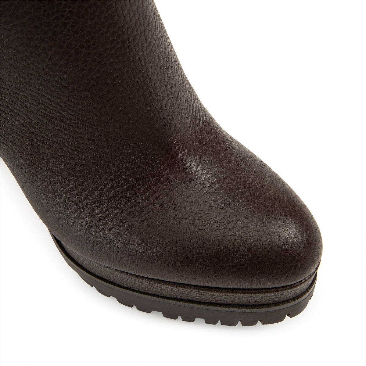 130 platform boots in leather - Fondente