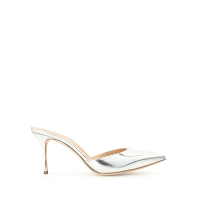 Elegance 75 heeled mules - Argento