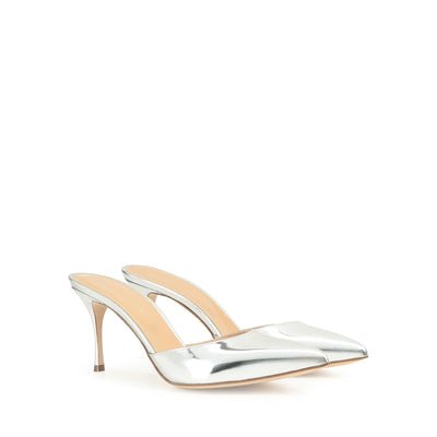 Elegance 75 heeled mules - Argento