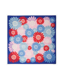 Carre Imprimé Daisy - Bleu Delphinium