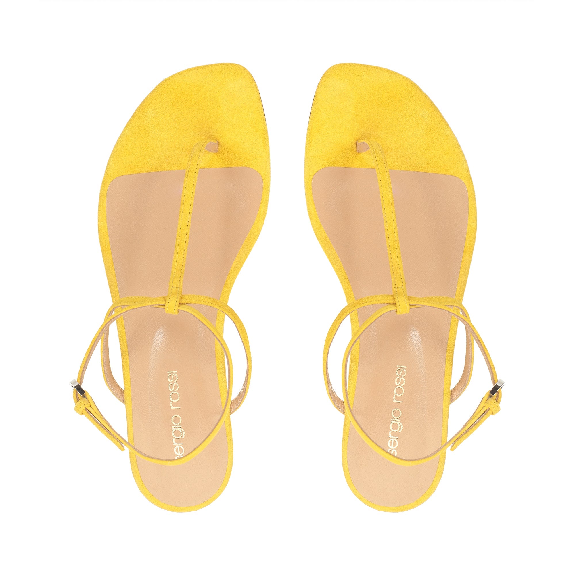 Sandales plates Dafne en daim - Mimosa