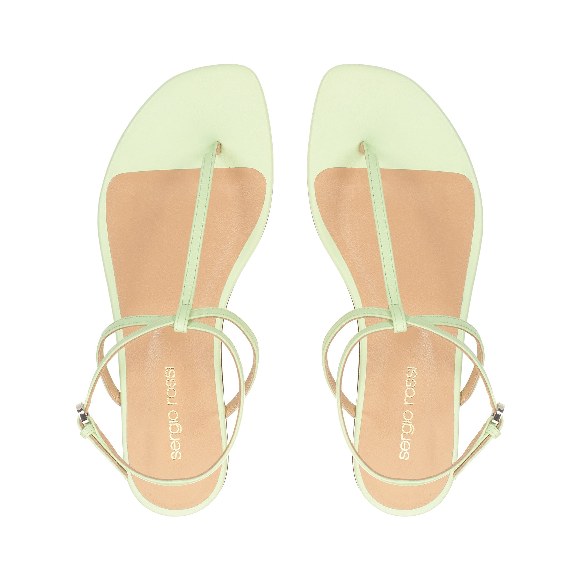 Sandales plates Dafne en cuir - Apple