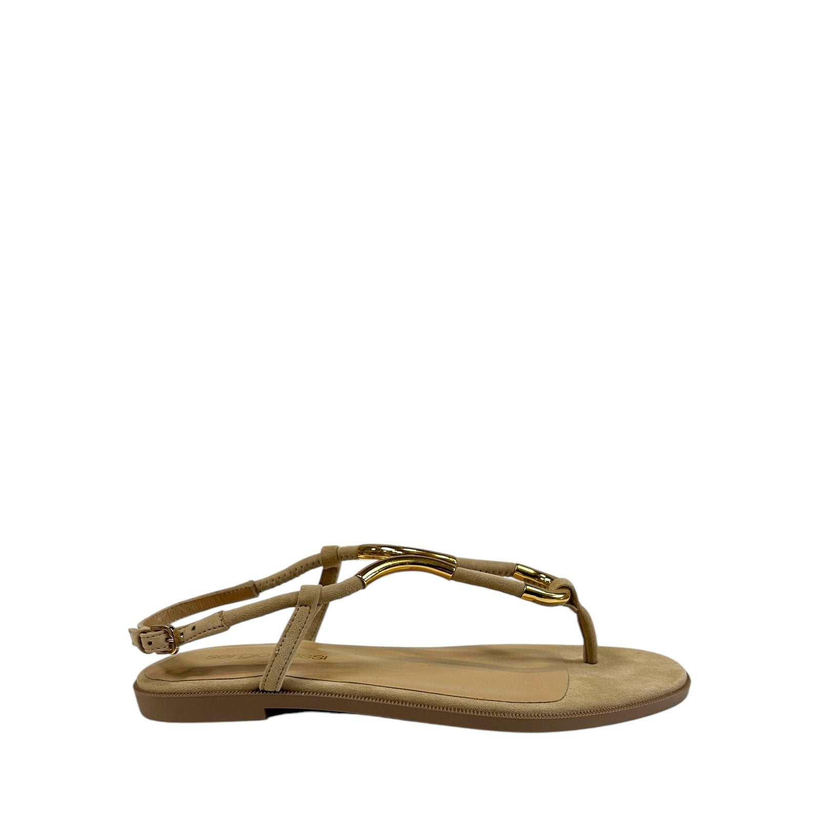 Sandales plates Twist en daim - Mandorla