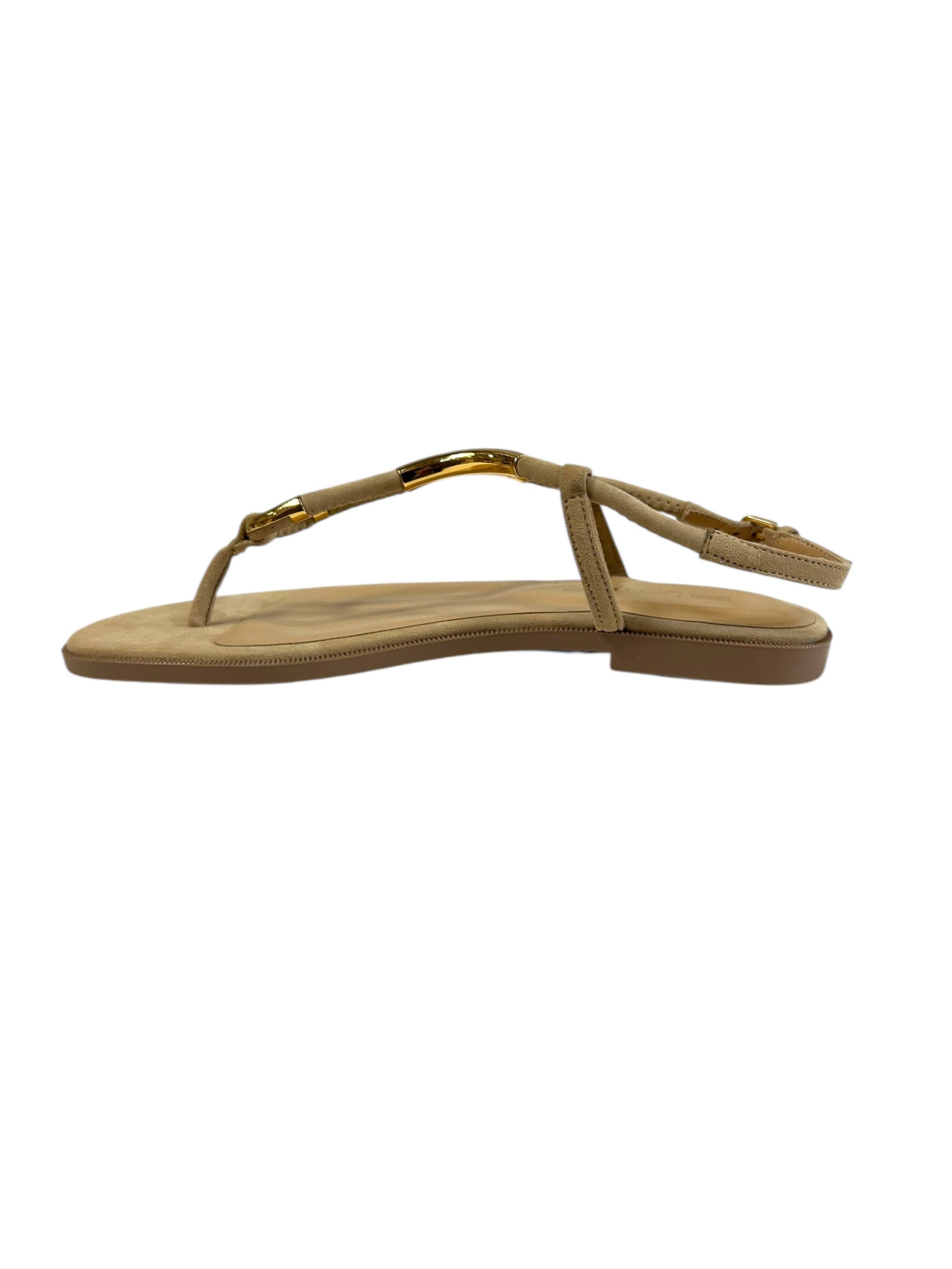 Sandales plates Twist en daim - Mandorla