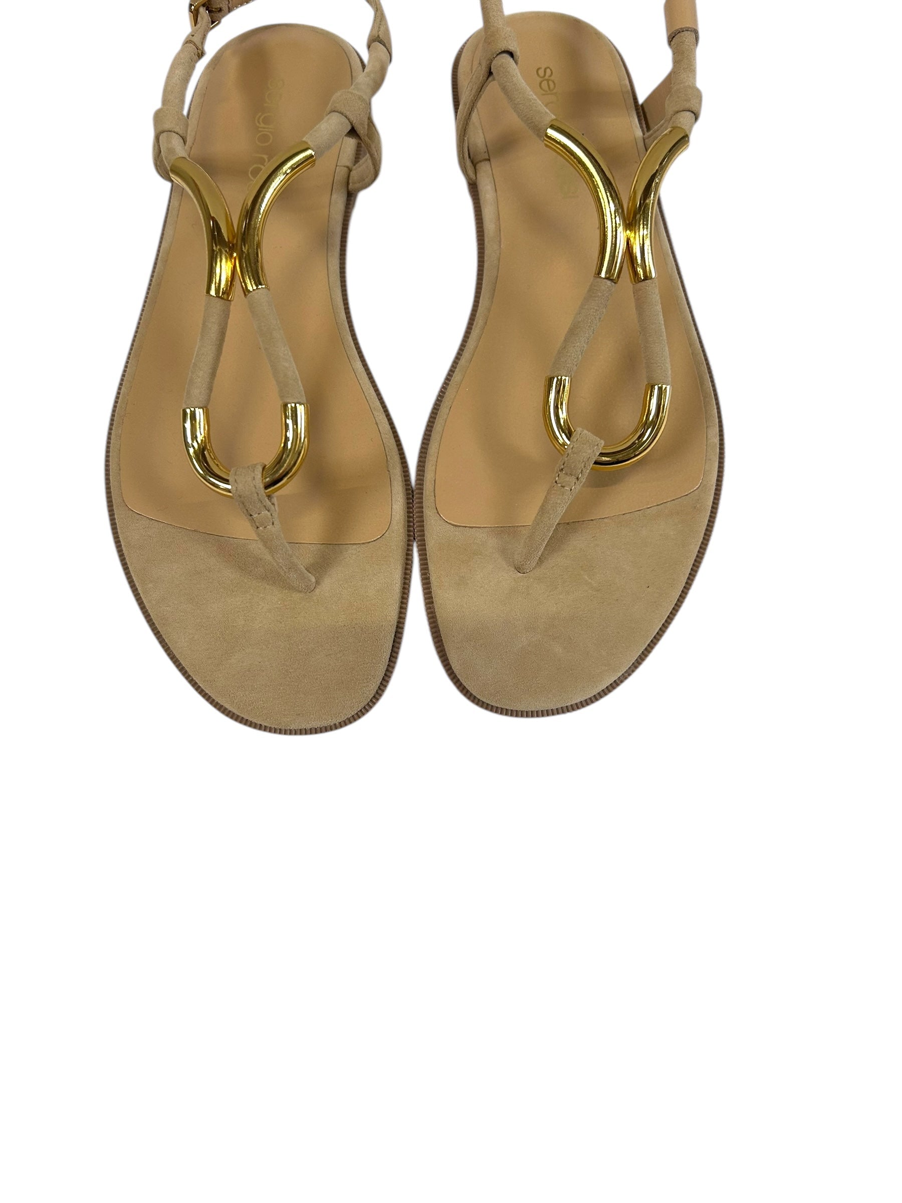 Sandales plates Twist en daim - Mandorla