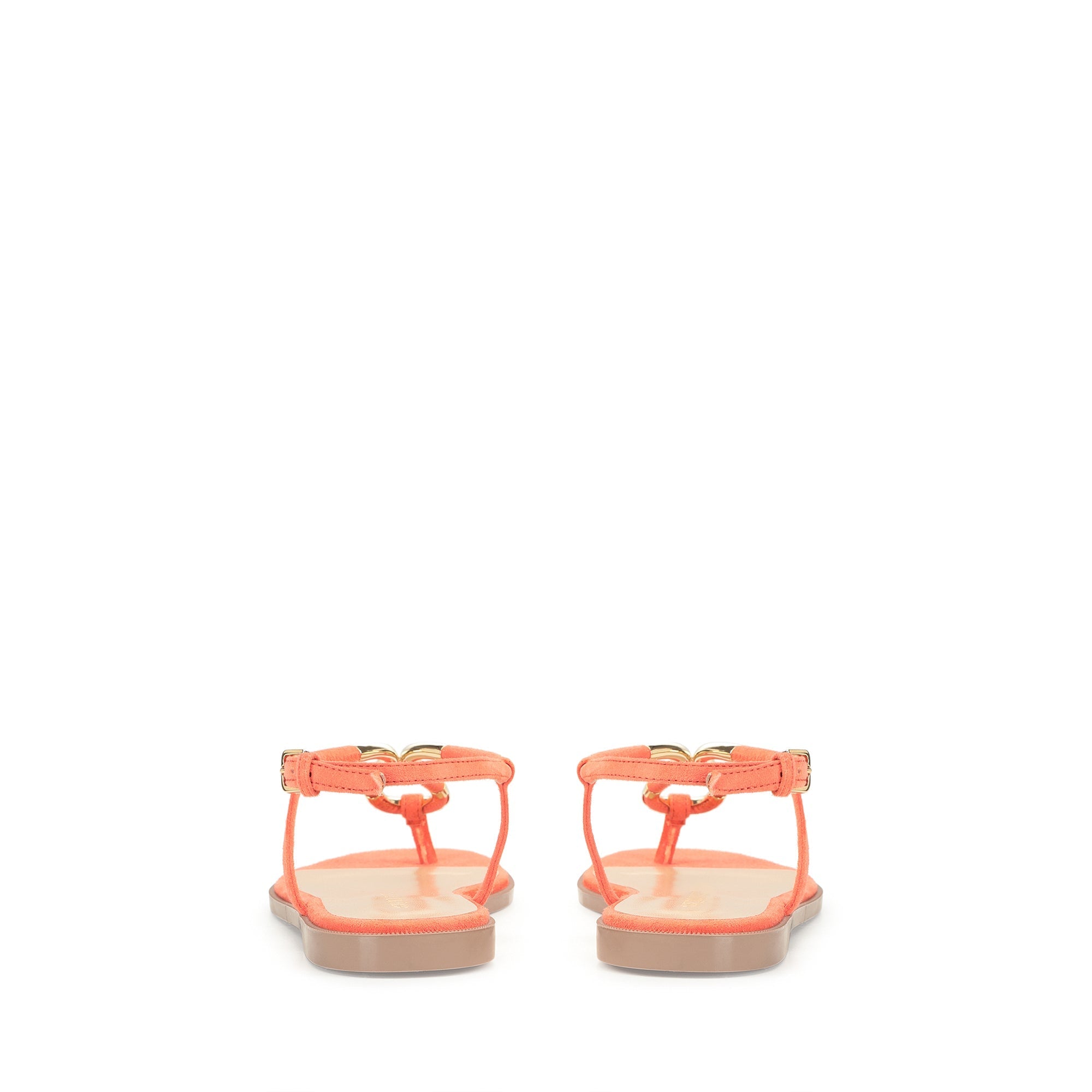 Sandales plates Twist en daim - Arancio