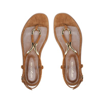 Sandales plates Twist en daim - Baobab