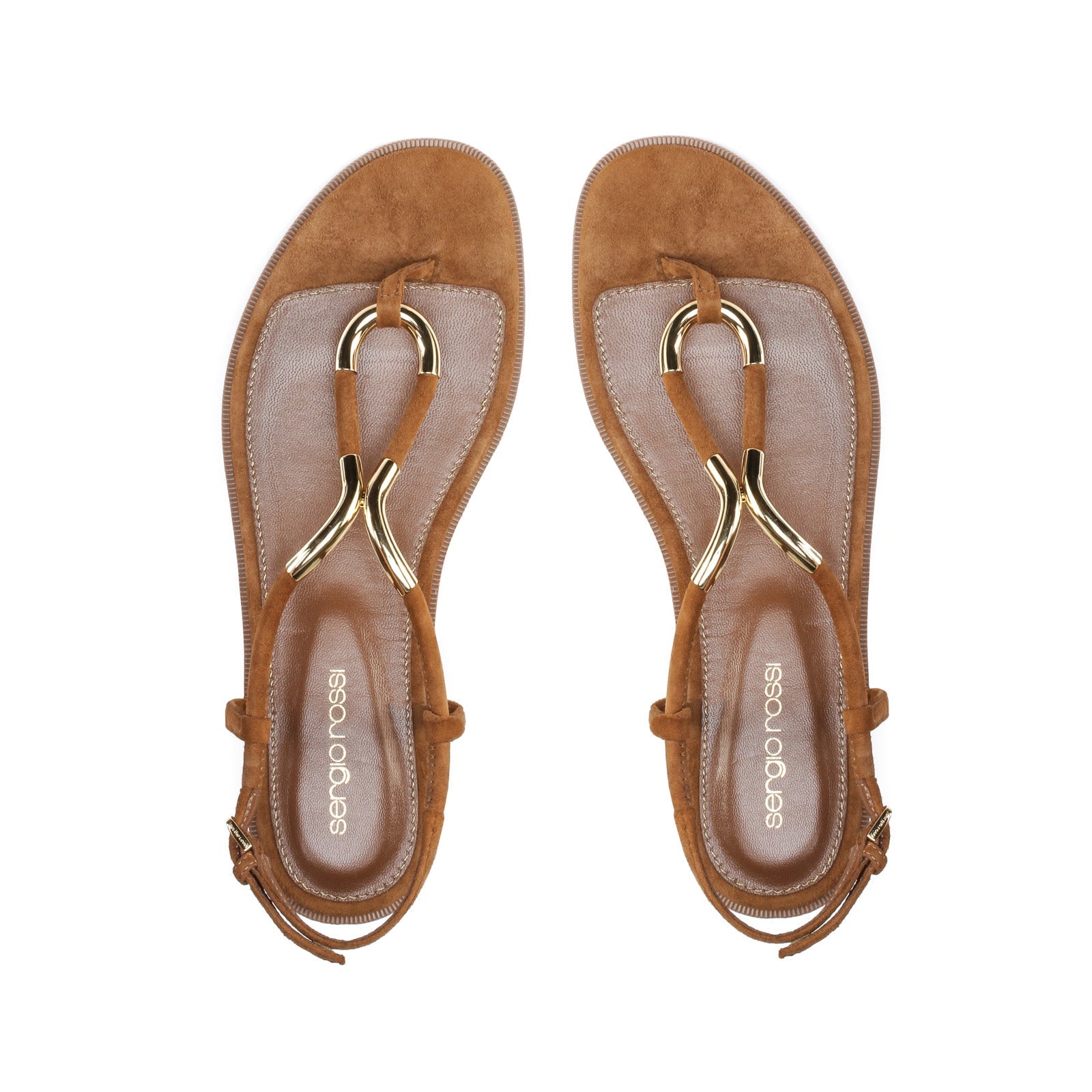 Sandales plates Twist en daim - Baobab