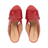 Mules compensées Alma 75 - Rosso Flamenco