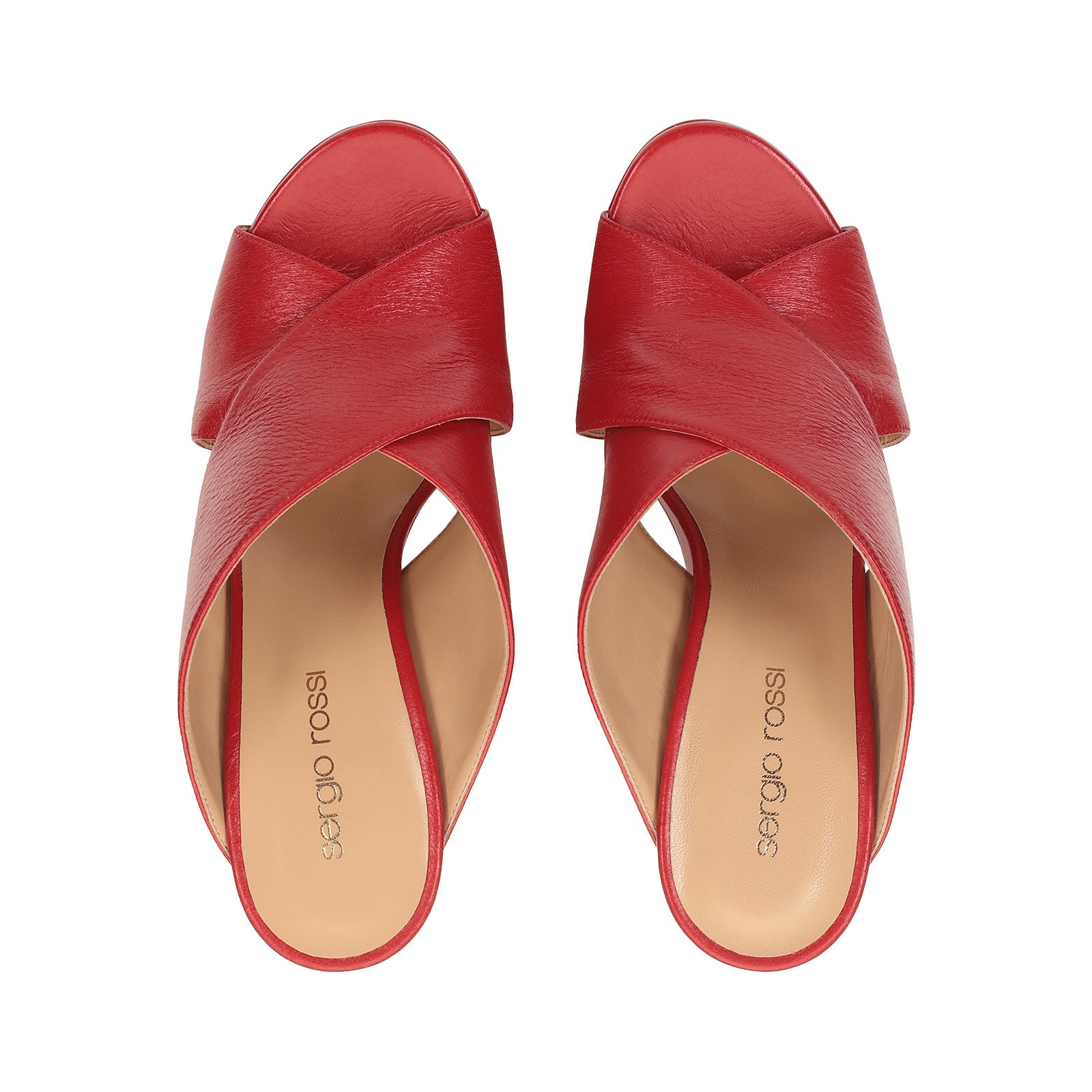 Mules compensées Alma 75 - Rosso Flamenco
