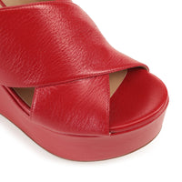 Mules compensées Alma 75 - Rosso Flamenco