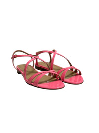 225€   Sandales plates à brides en cuir - Pink Bubble