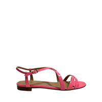 225€   Sandales plates à brides en cuir - Pink Bubble
