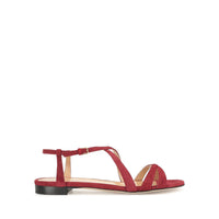 Sandales plates Gruppo A en daim - Deep Red