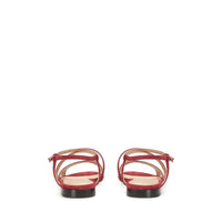Sandales plates Gruppo A en daim - Deep Red