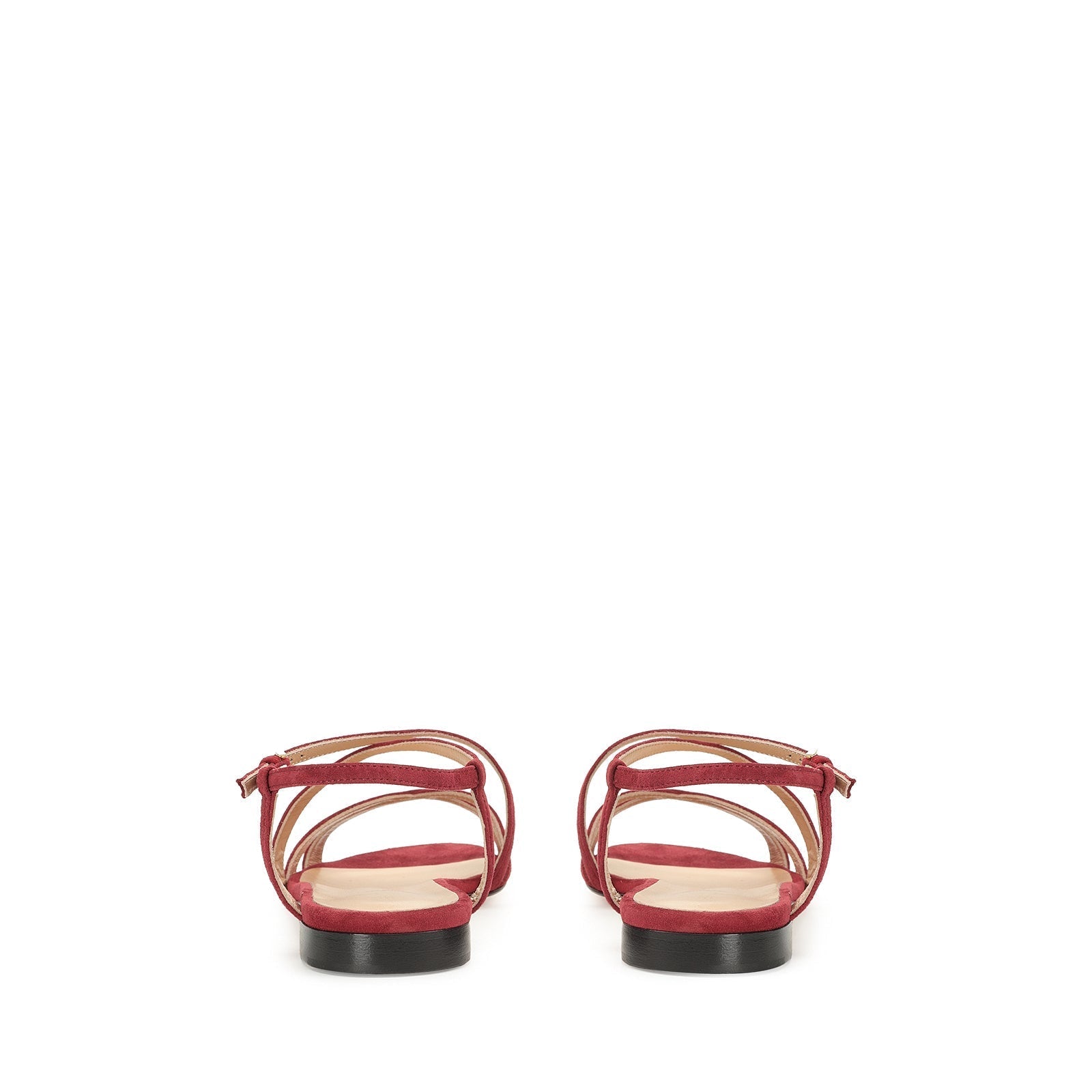 Sandales plates Gruppo A en daim - Deep Red