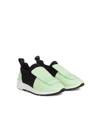 Sneakers à large bride en cuir - Apple Nero