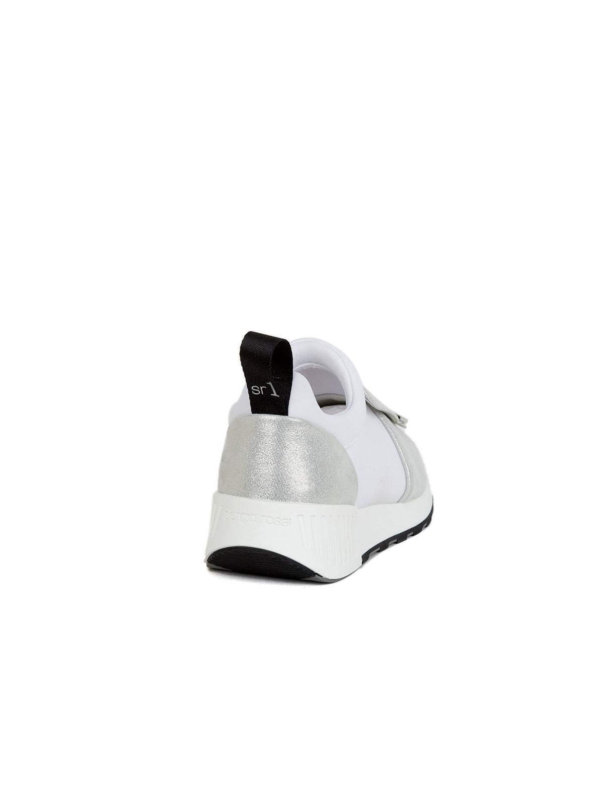 Silver buckle sneakers in leather - Silver Bianco