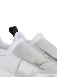 Silver buckle sneakers in leather - Silver Bianco