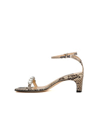 Sandales à talons 60 imprimé serpent en cuir - Roccia