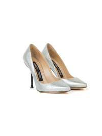 110 stiletto pumps in leather - Argento